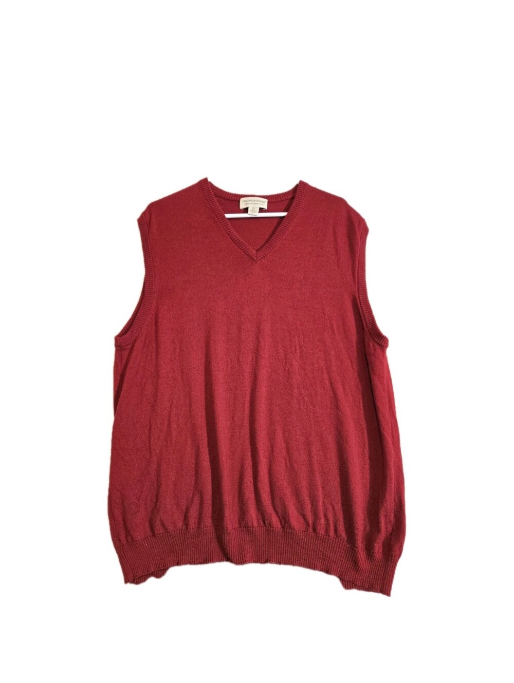 💯 merino Wool Mens Vest Sz L Burgundy Preppy Business